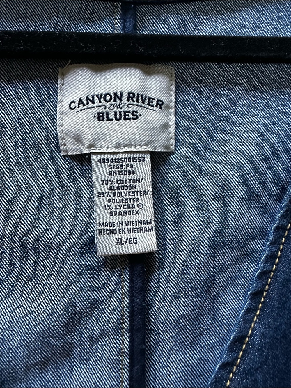 VINTAGE Canyon River Blues Denim Button Front Vest XL - NWT - Picture 8 of 10
